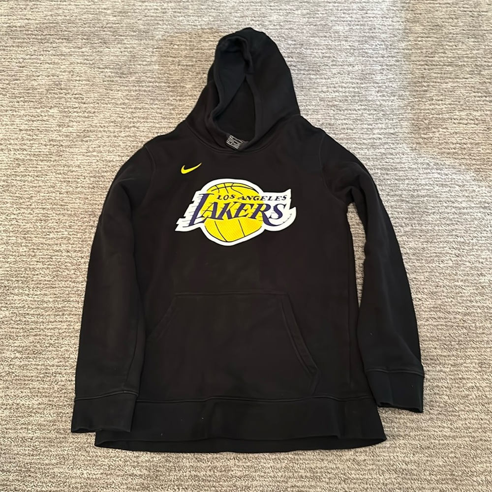 Nike Black Los Angeles Lakers Pullover Hoodie with Yellow Logo